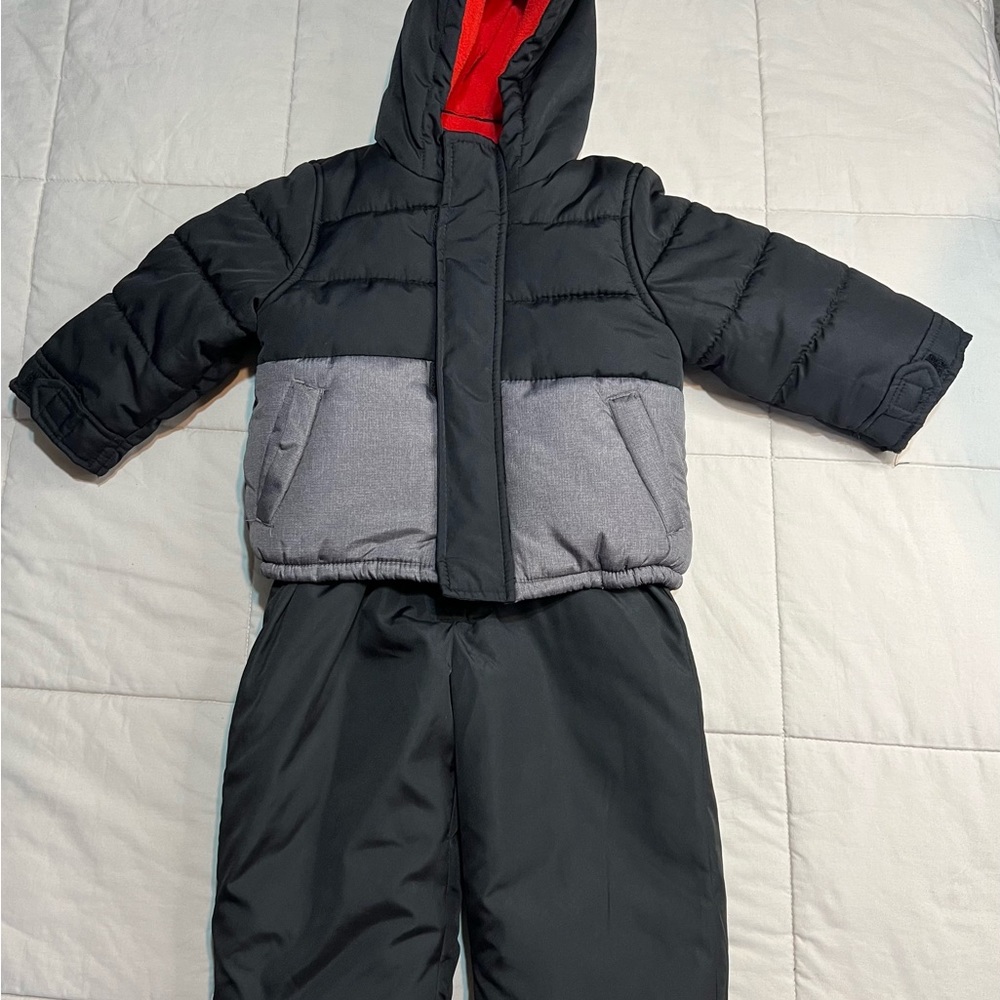CARTER'S Boys 18M 2 Pcs Snowsuit Jacket And Bib Pants Preowned EUC Colorblock